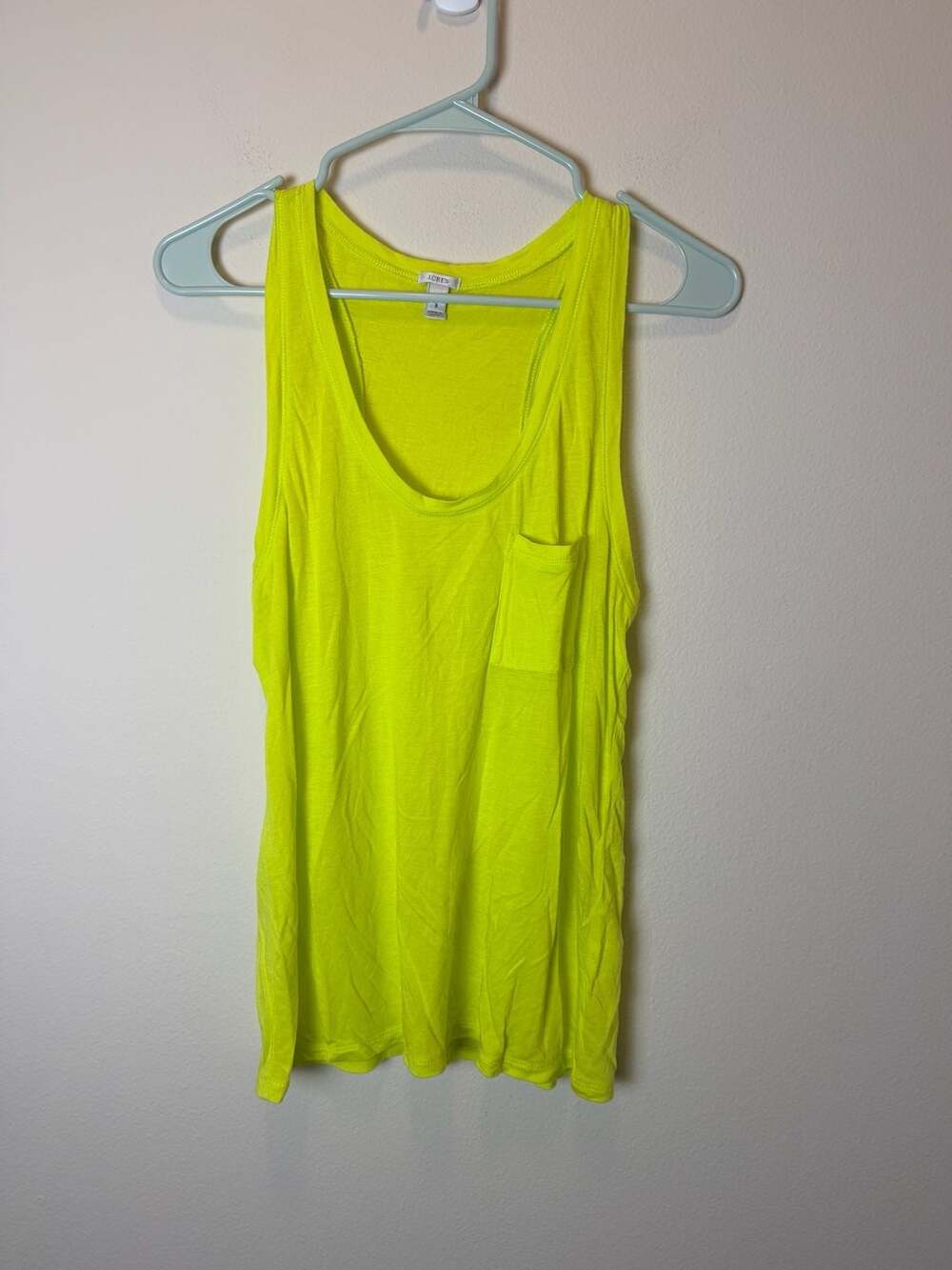 J.Crew Tank Top Size S Neon Yellow Pocket Racerback
